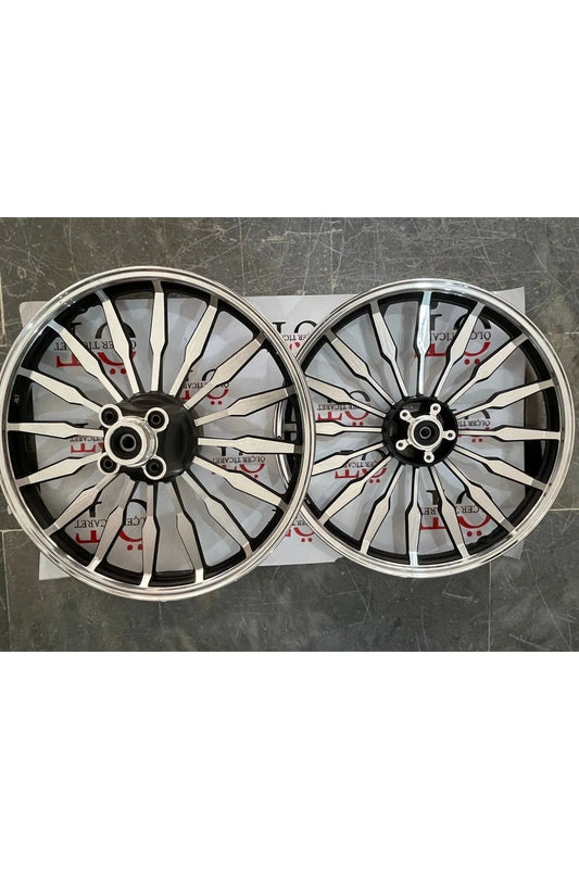 Mızrak Ön-Arka Motosiklet Jant Takımı – 17"/18" Uyumlu – Ön Diskli, Arka Kampanalı - Bariser Store